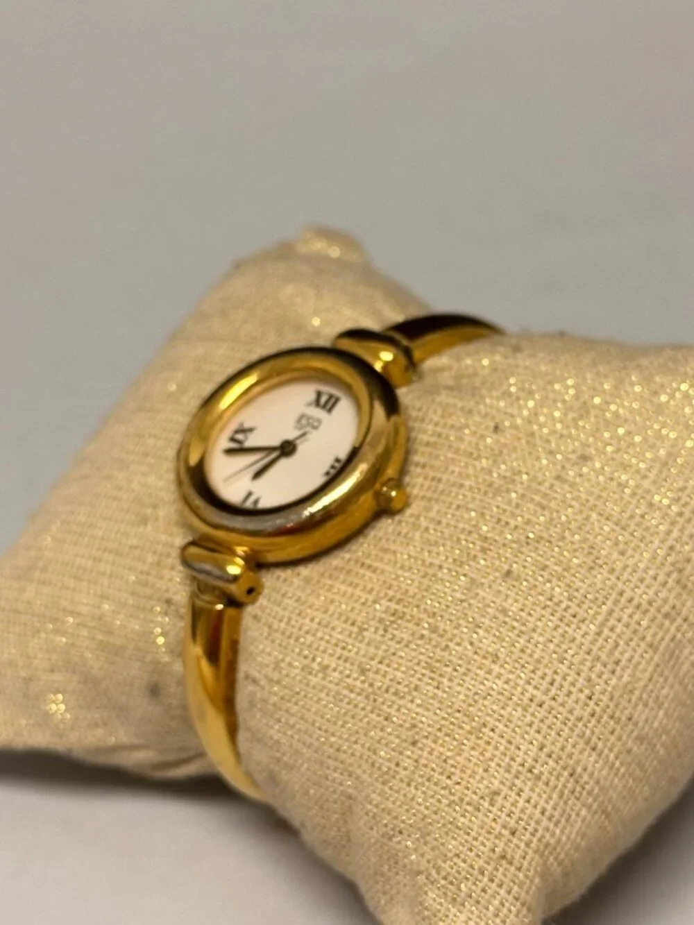 ESQ Swiss Women Watch Gold Tone Bangle Band 25MM Round Dial New Battery 6